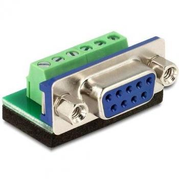 6‑Pin-Terminalblock Adapter für D‑SUB 9‑Pin-Stecker (Delock 65498)