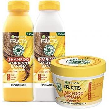 Garnier Fructis Banana Nutriente Kit, Con Shampoo, Balsamo e Maschera per Cap