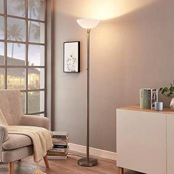 Stehlampe Ignacia, Glas, nickel