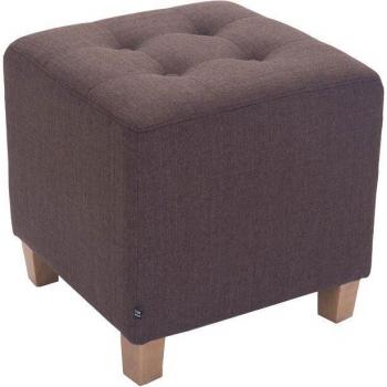 Pouf Capoté Tabouret 45×46 cm – Marron – Pieds en Bois