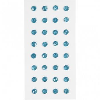 Facettierte Strasssteine, 8 mm, Hellblau, 32 Stück