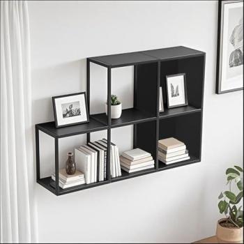Mensole Muro Nostened 5 x 28x28x20cm con pannelli laterali in acciaio nero