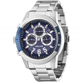 Police Kicker Herren‑Uhr, Edelstahl-Design, Quarzwerk, Modell P14381JSTBL‑03M
