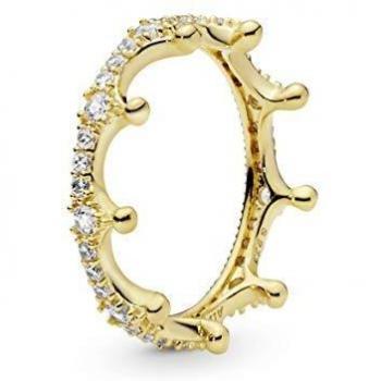 Anillo de joyería Pandora en plata y oro amarillo 18k