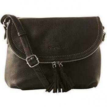 TOM TAILOR Damen Umhängetasche mit Quasten schwarz, OneSize