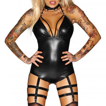 NOIR Handmade Strumpfhalter Body Outrageous Wetlook schwarz