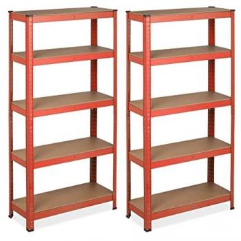 Scaffale Rosso Alta Portata 2x 875kg 5 Piani
