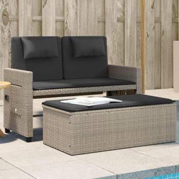 Polyrattan Lusso Casadino Panca con Cuscini Grigi