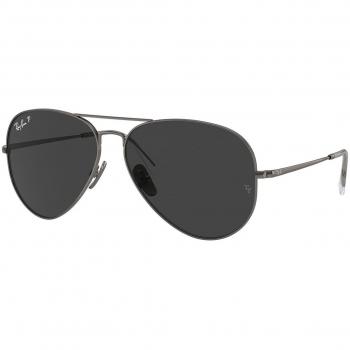 Ray-Ban RB8089 Aviator Titanium Polarized Sunglasses 165/48 Unisex Pilot Gray Size 62