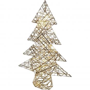 0cm Gold Woven Christmas Tree with Battery Operated White LEDs