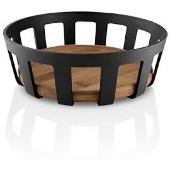 Stylový košík na pečivo NORDIC KITCHEN 22 x 7 cm, černý