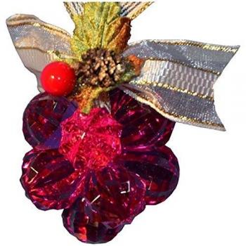 Fleur de Noël Framboise en Acrylique 12 Perles