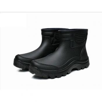 Bottines en caoutchouc noir Aleafering Printemps Hiver