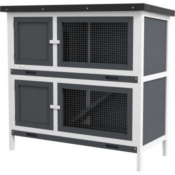 Mueble de Abarrotes PawHut: Jaula para Conejos 97x44x91 cm