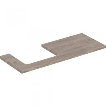 Geberit One, Plan de lavabo 120 x 3 x 47 cm, Noyer Hickory, Découpe à gauche