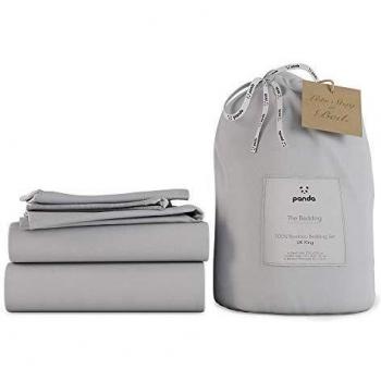 Panda 100% Natural Bamboo Bedding (UK King, Quiet Grey)
