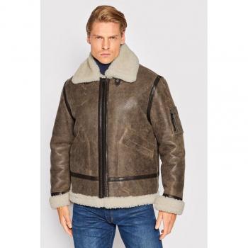 Serge Pariente Regular Fit Lederjacke in Braun