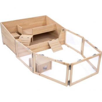Enclos compact TIAKI 116 × 193 × 50 cm, maison pour cochons d'indé