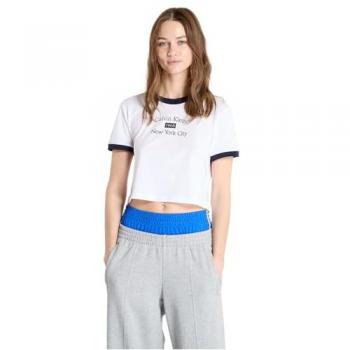 Camiseta Mujer Drapeada Crop Calvin Klein
