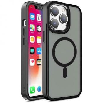 Hurtel: Schwarze, farbmatte, magnetische Smartphone-Hülle für iPhone 15 Pro Max