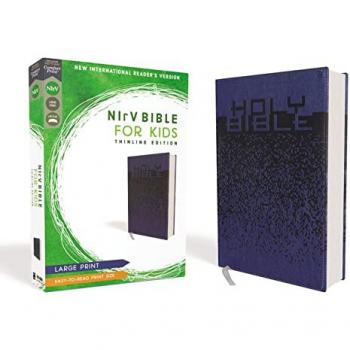 Zondervan NIrV, Bible for Kids, Large Print, Leathersoft, Blue, Comfort Print