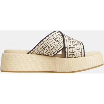 Sandalias Tommy Hilfiger beige mujer plataforma tiras cruzadas