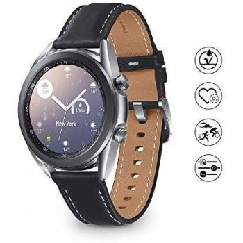 Refurbished Galaxy Watch3 41 Edelstahlgehäuse Silber Schwarzes Lederband GPS Wi-Fi + 4G B-grade