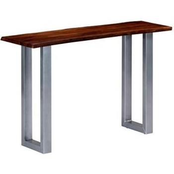 VidaXL Table Console avec bois d'acajou solide et fer (115x35x76 cm)