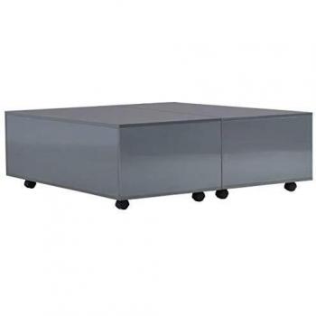 Table basse Gris brillant 100 x 100 x 35 cm