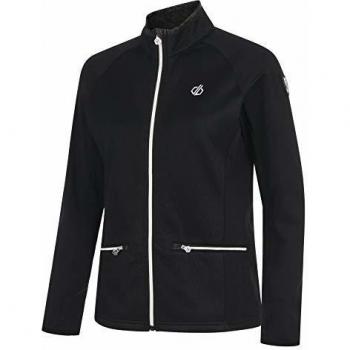 Dare 2b Solaria Core Stretch Warm Backed Knitted Full Zip Chaqueta Softshell, Mujer, Negro, 34 con Bolsillos Inferiores Zippados