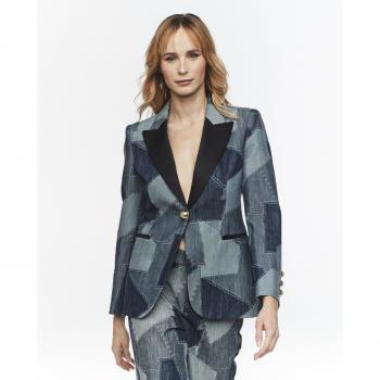 Blazer de Mujer con Parche Denim, Colección Extrema