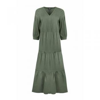Robe Margo Gris à Volants Seersucker