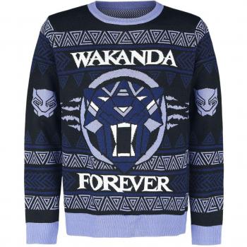 Pull‑Christmas Marvel : Black Panther – Wakanda Forever – Homme – S à XXL – Multicolore
