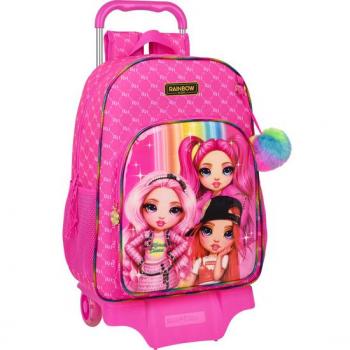 Schulrucksack mit Rädern Rainbow High Pink – 33 × 42 × 14 cm