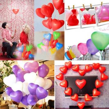 100 PCS Heart-Shaped Balloons for Party Supplies