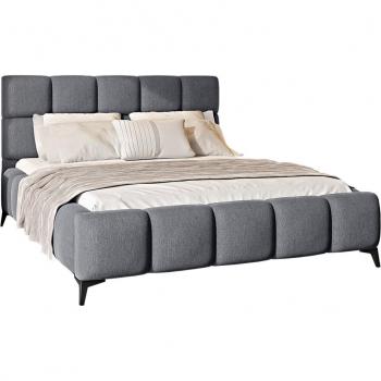 Coffre Gris Mira Lit 180×220 cm avec Rangement