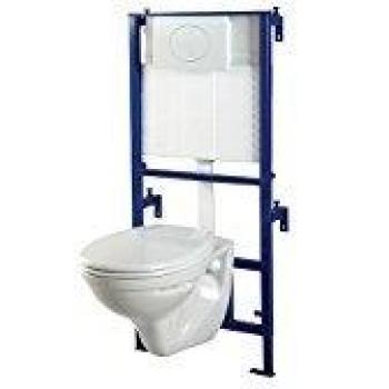 Ensemble complet WC suspendu mural avec cuvette WC norme NF
