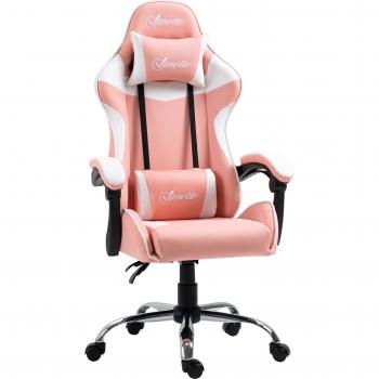 Sedia Gaming Vinsetto Rosa con Altezza Variabile
