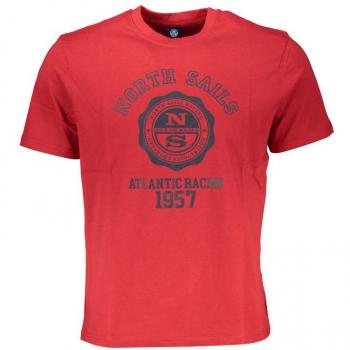 North Sails, T-Shirts, male, Red, Size: L Red Logo Print Crew Neck T-Shirt