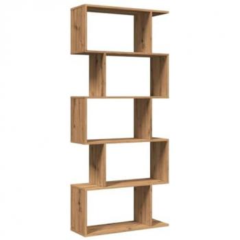 Vidaxl Room Divider Bookcase, 5-Tier, Artisan Oak, 70 x 24 x 161 cm, Engineered Wood