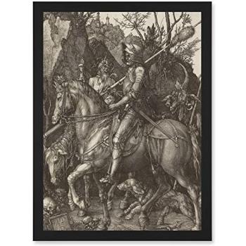 A4 Framed Artwork: Knight, Death & Devil by Albrecht Durer