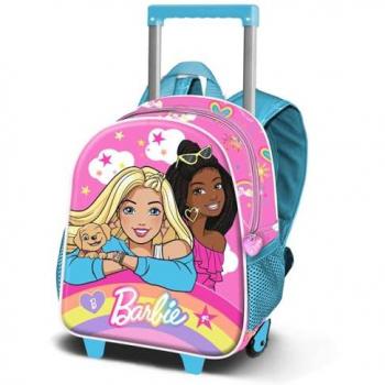 Karactermania Barbie Vorschulrucksack – kinderfreundlicher Trolley mit farbiger 3D‑Prägung