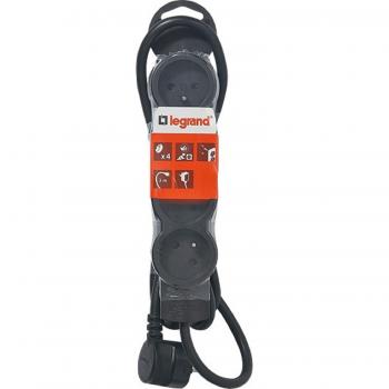 Rallonge multiprise 4 prises 16A 230V Noir