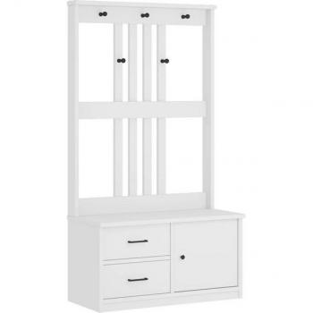 Pine Hall Tree SANDENS White 87x40x159.5cm Solid