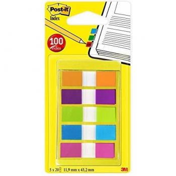 IndexPin Mini Flag Bundle – 11.9 × 43 mm, 100 Multi-Coloured Tags