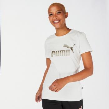 T-Shirt Essenziale Logo Metallico Donna Bianco XS