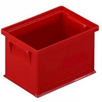Bac en plastique rouge avec poignée encastrée