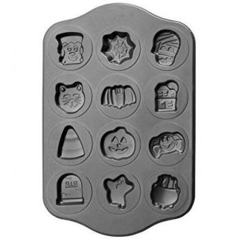 Halloween 12‑Cup Steel Baking Mould – Ibili 827700, 44 × 28 cm