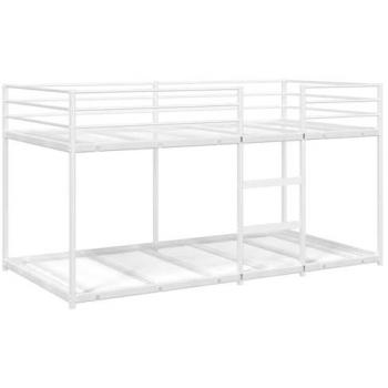 White Steel Bunk Bed without Mattress 80x200 cm