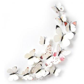 Stickers décoratifs papillons 3D en PVC 12 pièces pour chambre